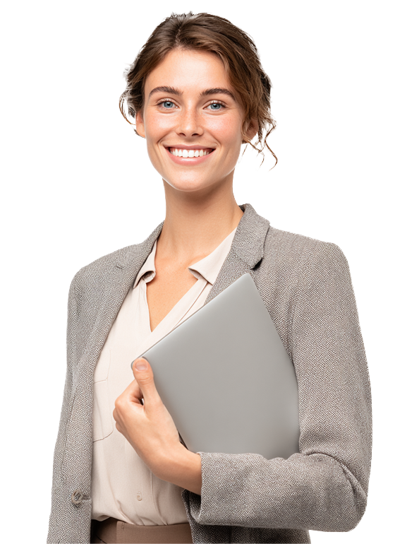 Professionelle Person mit Laptop – Lifecycle Management