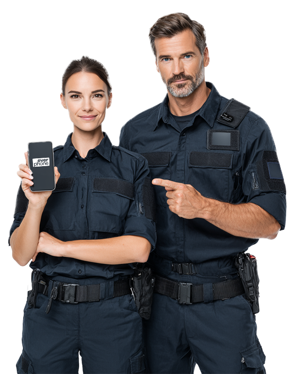 Public sector workers with Everphone device