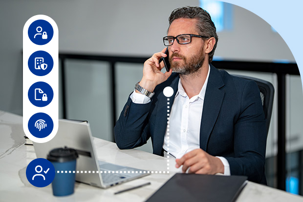 Professional with secure mobile device